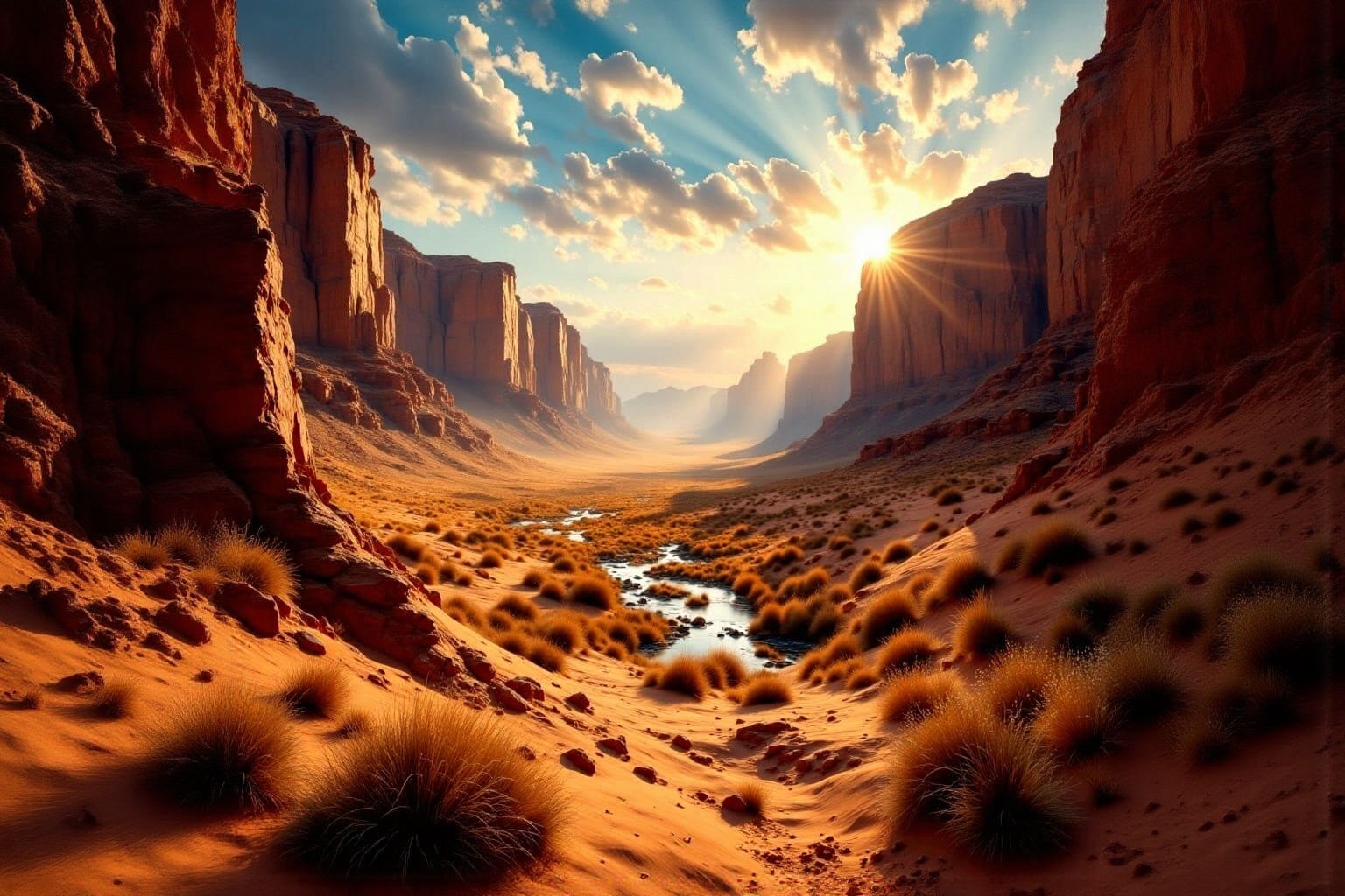 Majestic Desert Landscape With Natural Elements