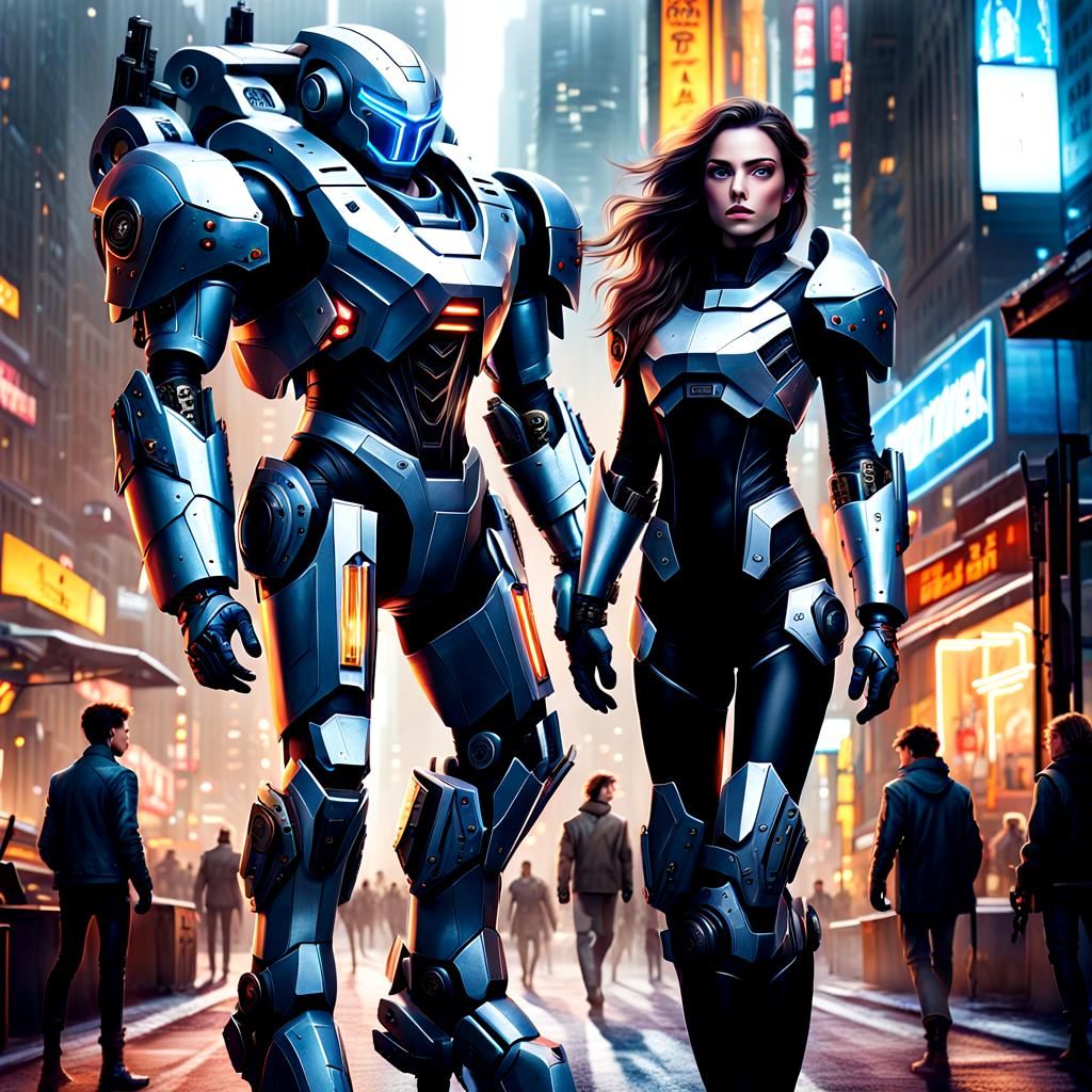 Empress & Mecha Cyborg Robot With Armor