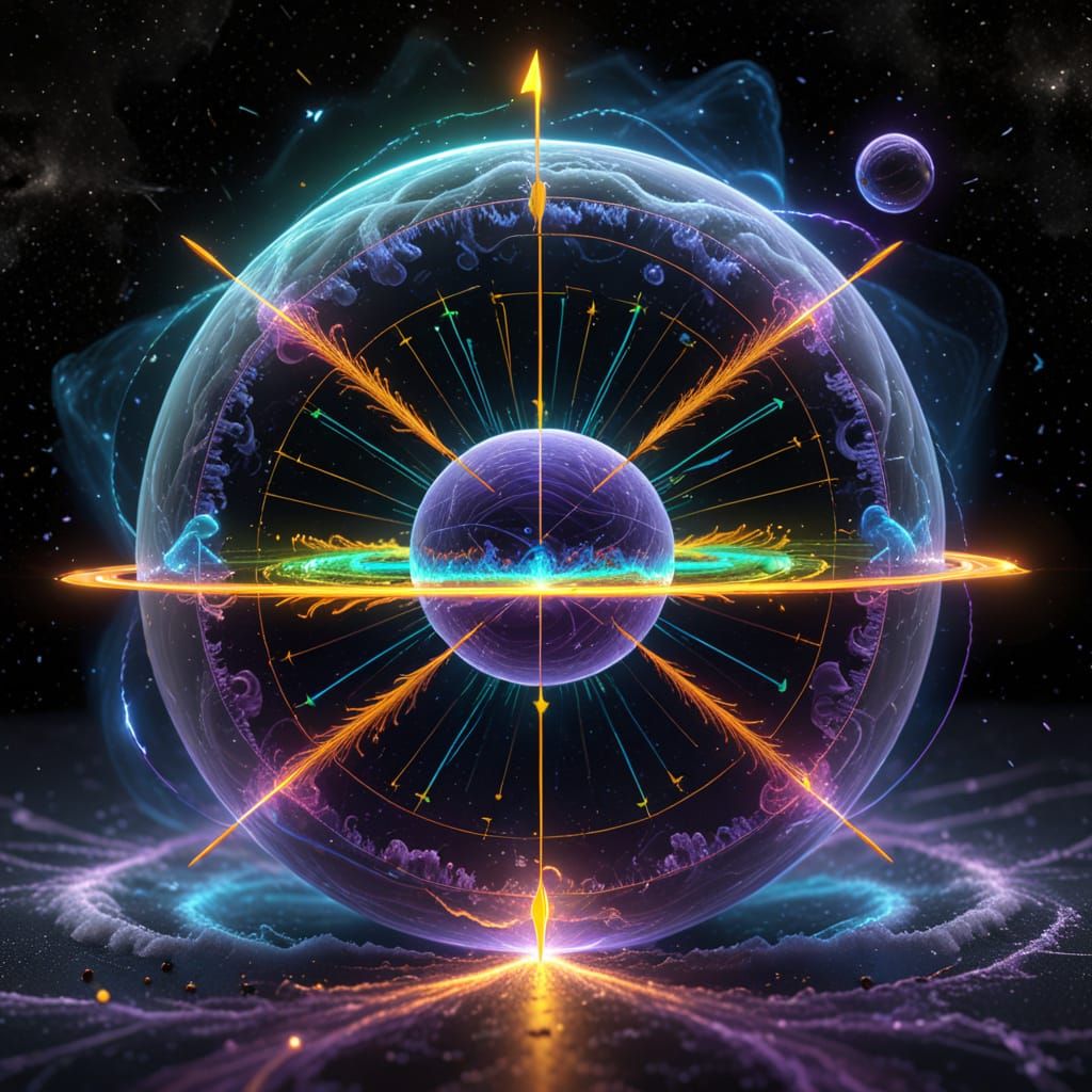 3D Quantum Field Visualization in Cosmic Nebula