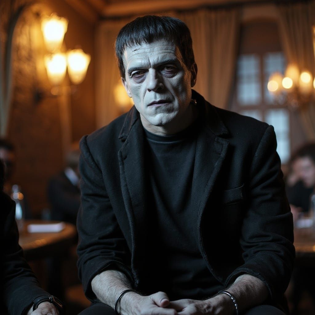 Frankenstein Shrugging in Natural Lighting Photo