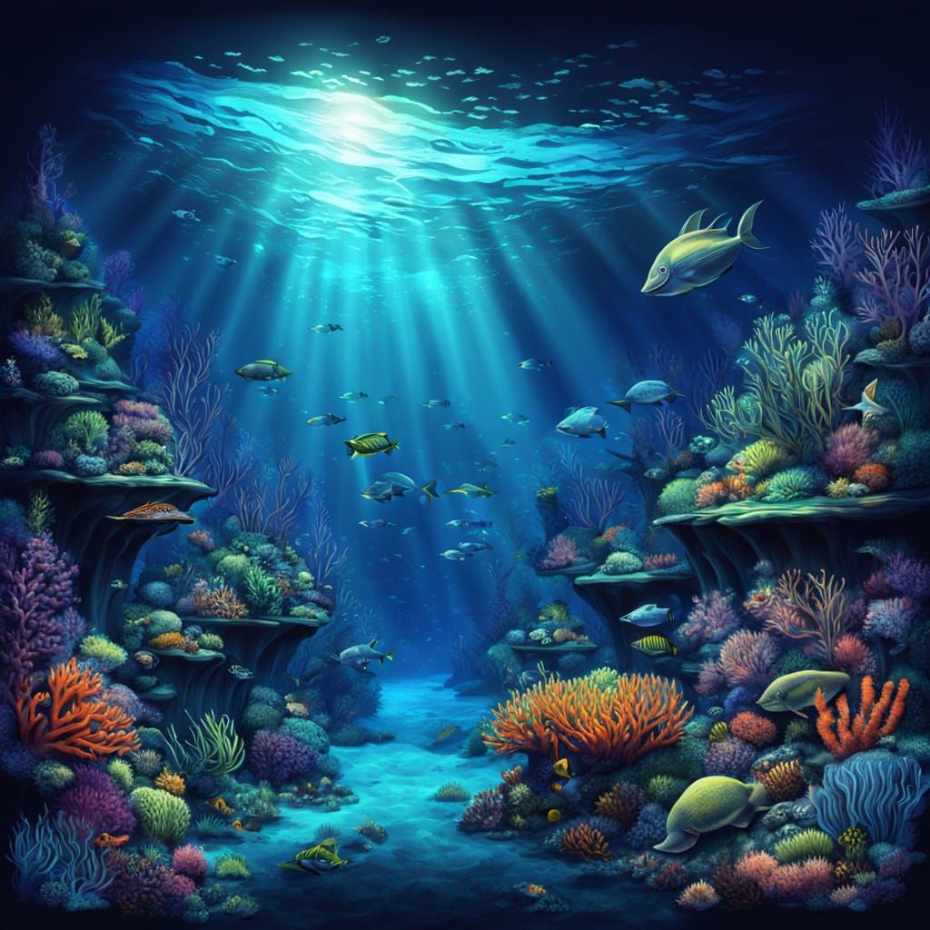 Vibrant Bioluminescent Marine Life in the Mariana Trench