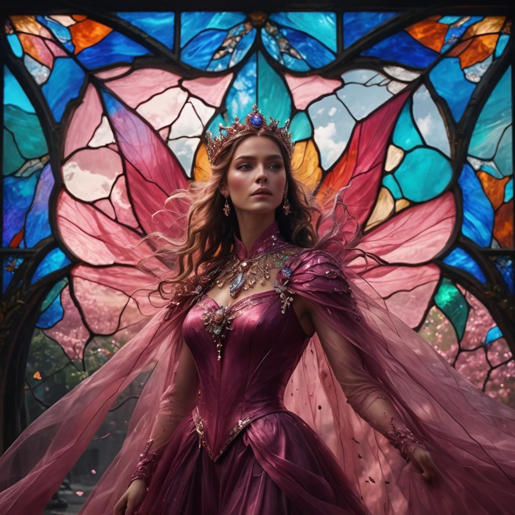 woman in  pink  tulle