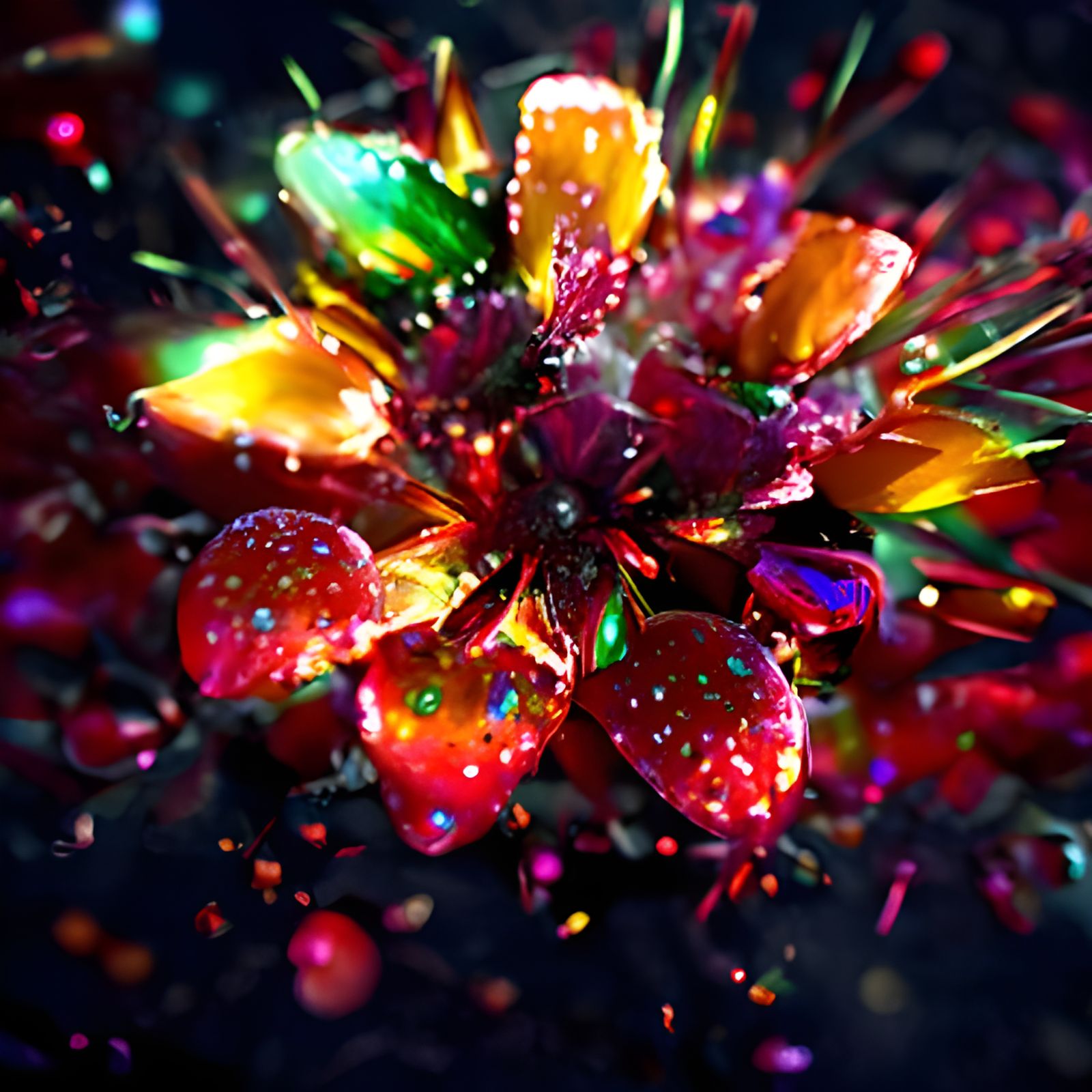 Glitters on a Rainbow Flower v6