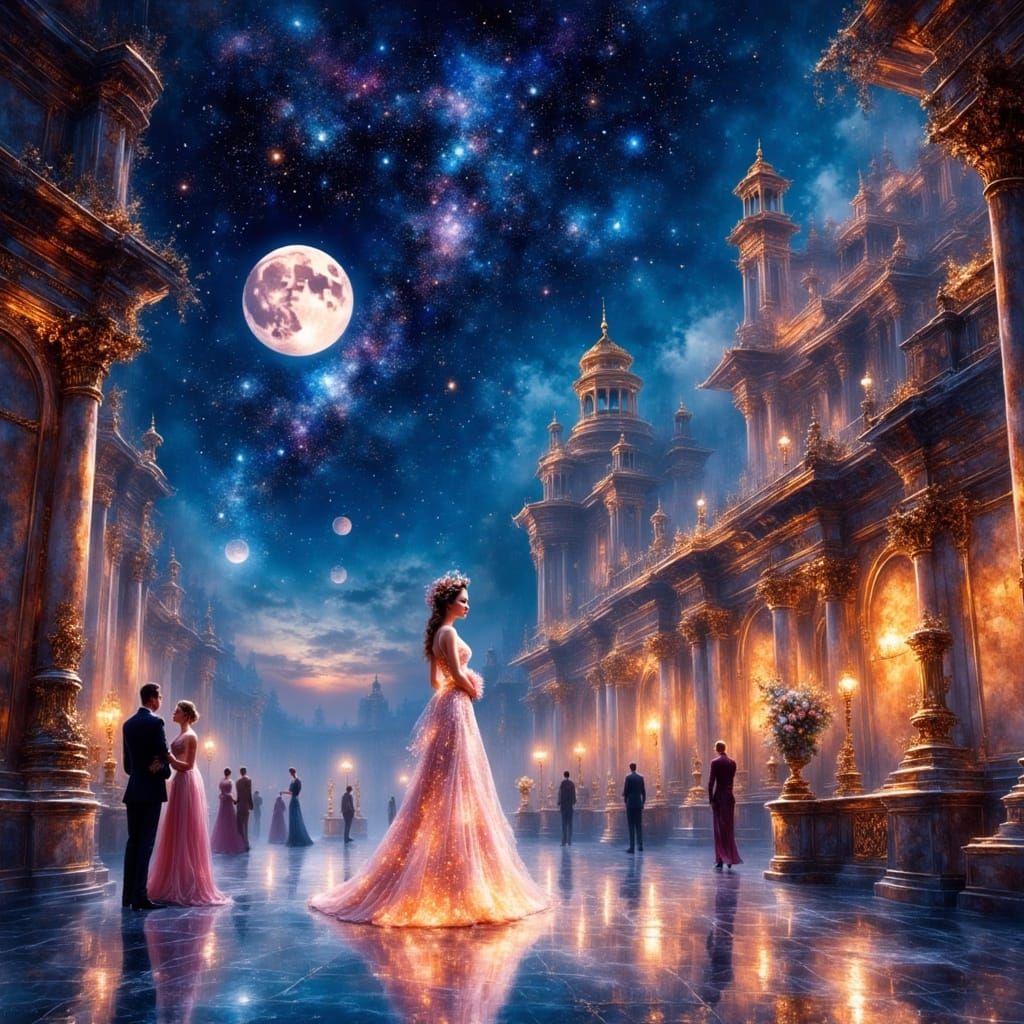 Lunar Ball: A Hyper-Realistic Fantasy in Space