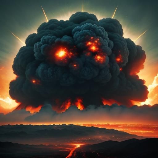Distant Atomic Explosion in Hyperrealistic CGI