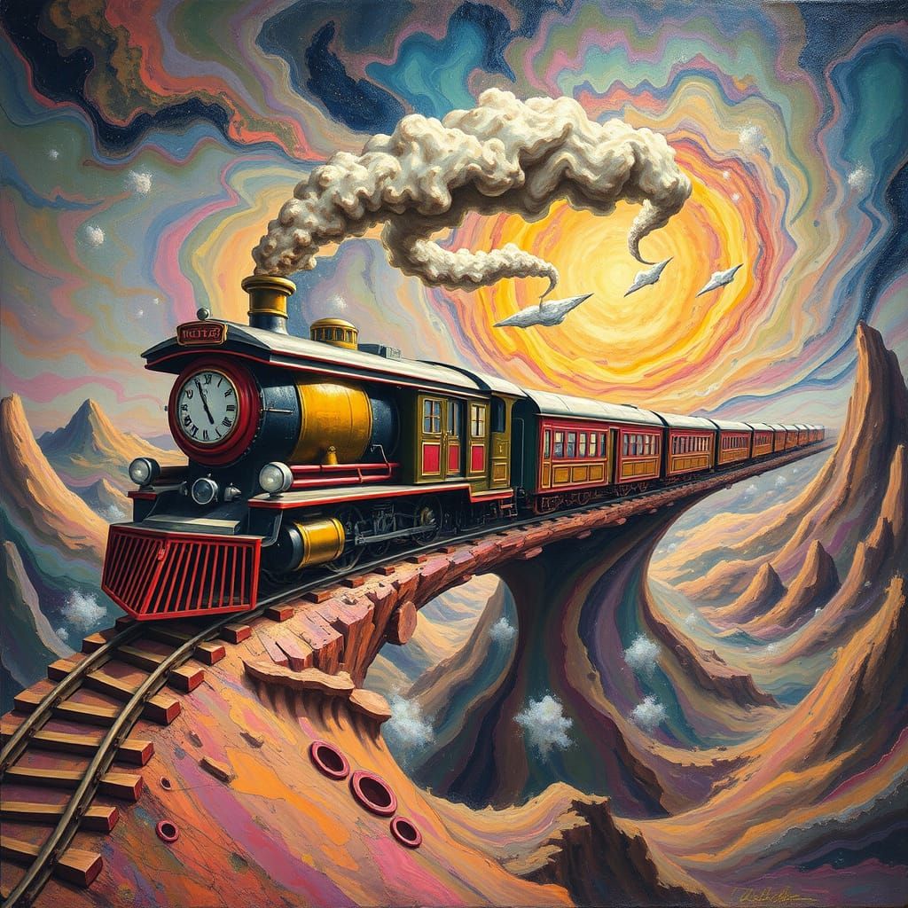 Surrealist Train Disappears into Dreamlike Psychedelic Lands...