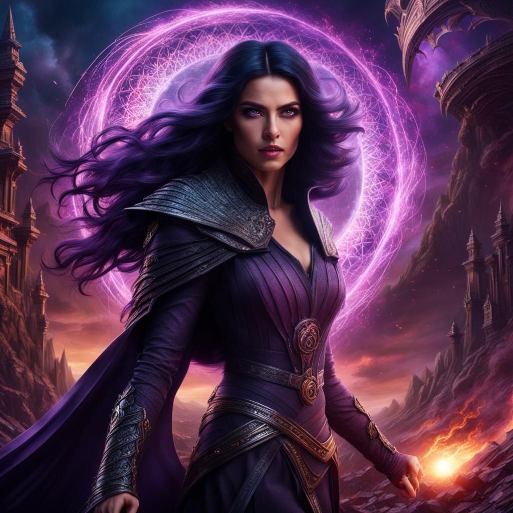 Epic Sorceress Destroys World in Digital Painting