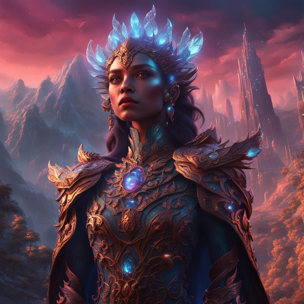 Crystalline Woman: Detailed Fantasy Art