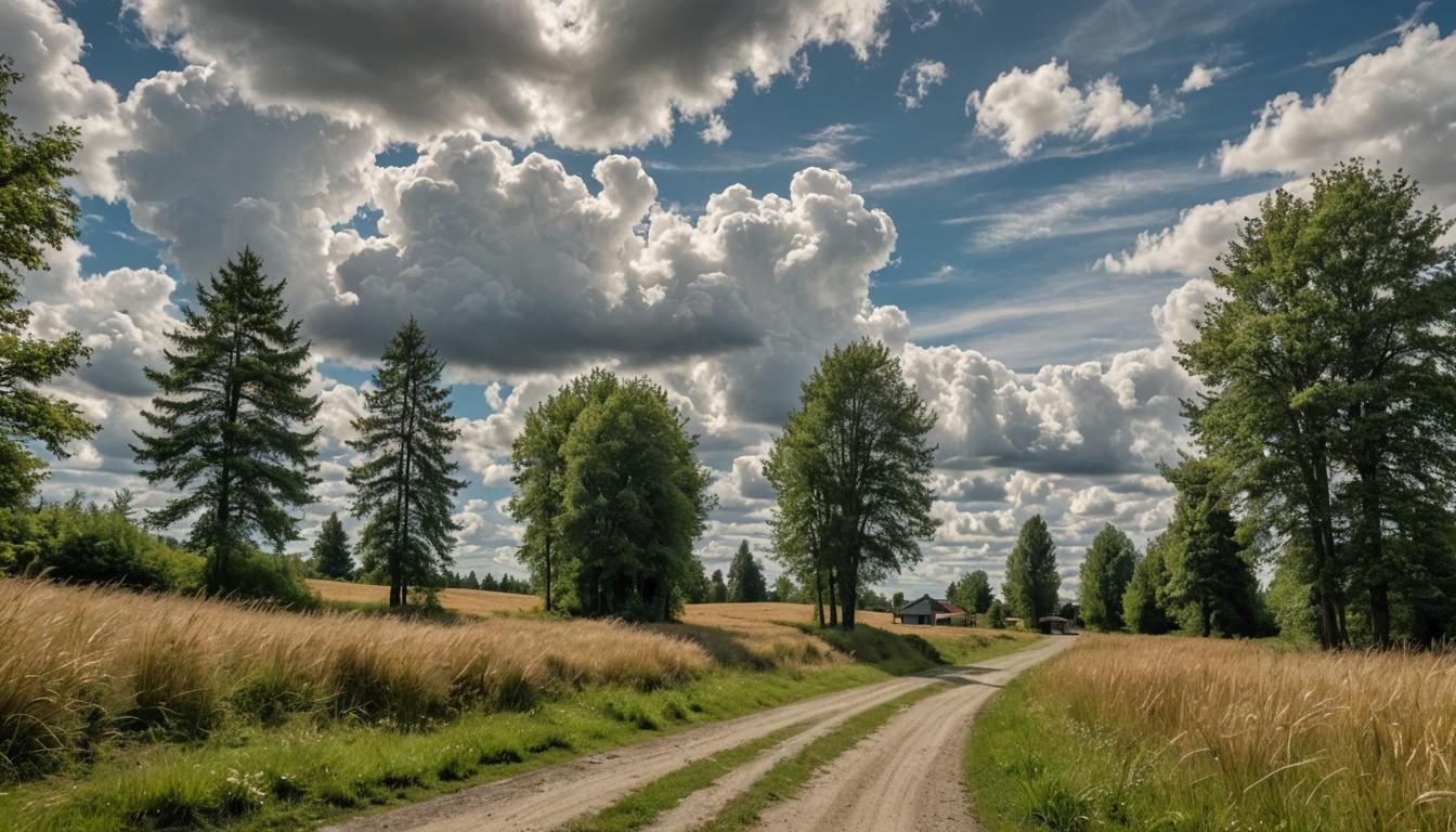 Enchanted Road Through Dreamlike Landscape
