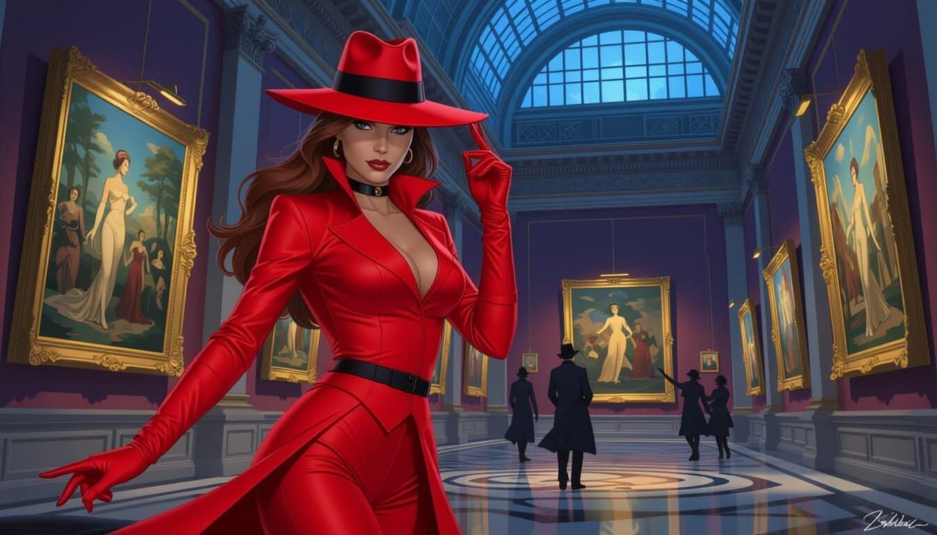 Carmen Sandiego Steals Art in Photorealistic Museum Heist
