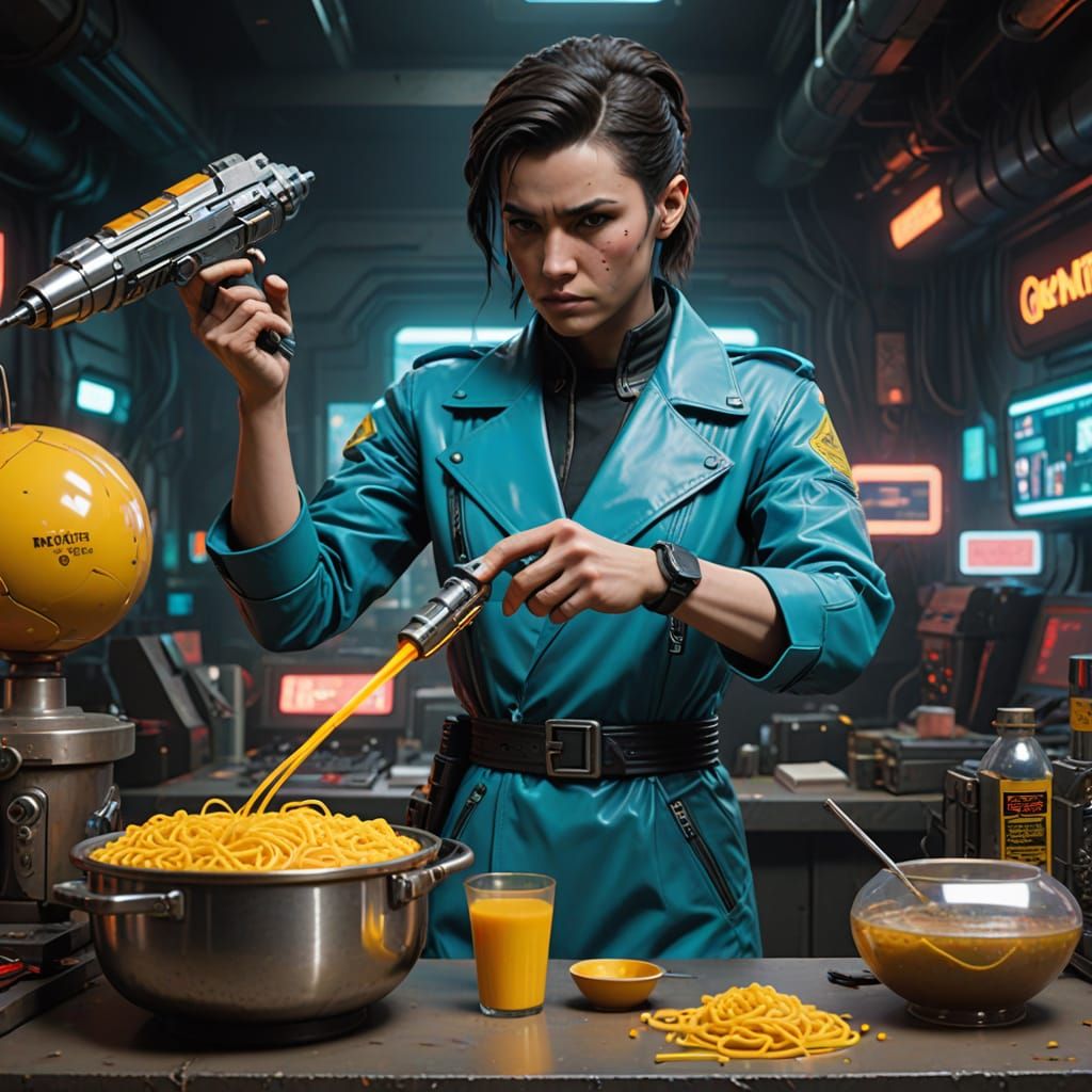 Cyberpunk Quantum Whisk Infomercial: Retro-Futuristic Design