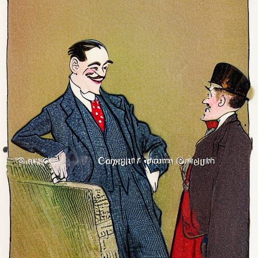 Cartoon 1920s England. P.G. Wodehouse. He was a great believ...
