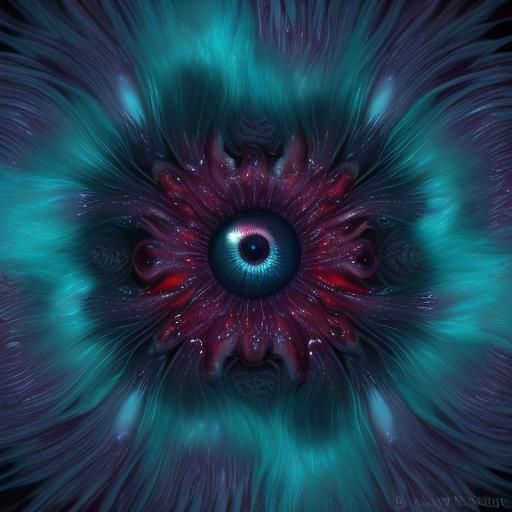 Hyperdetailed Sci-Fi Alien Creature in Red Ocean