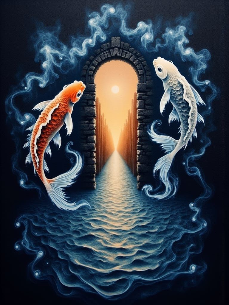 Mystic Vision Portal in Cosmic Aquatic Style