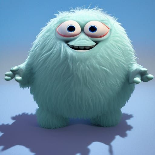 Friendly Snow Monster Concept Art in 3D