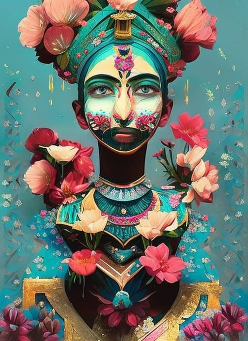 Egyptian Flower Goddess: Hyperdetailed Fantasy Art