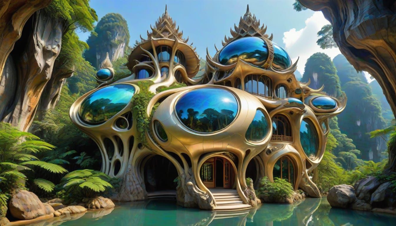 Subtle variation: Increased gigerness (Extravagant lagoon house in Ao Phang Nga)