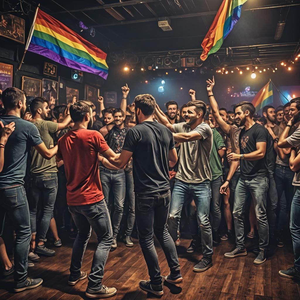 Vibrant Nightlife Scene at a Gay Club