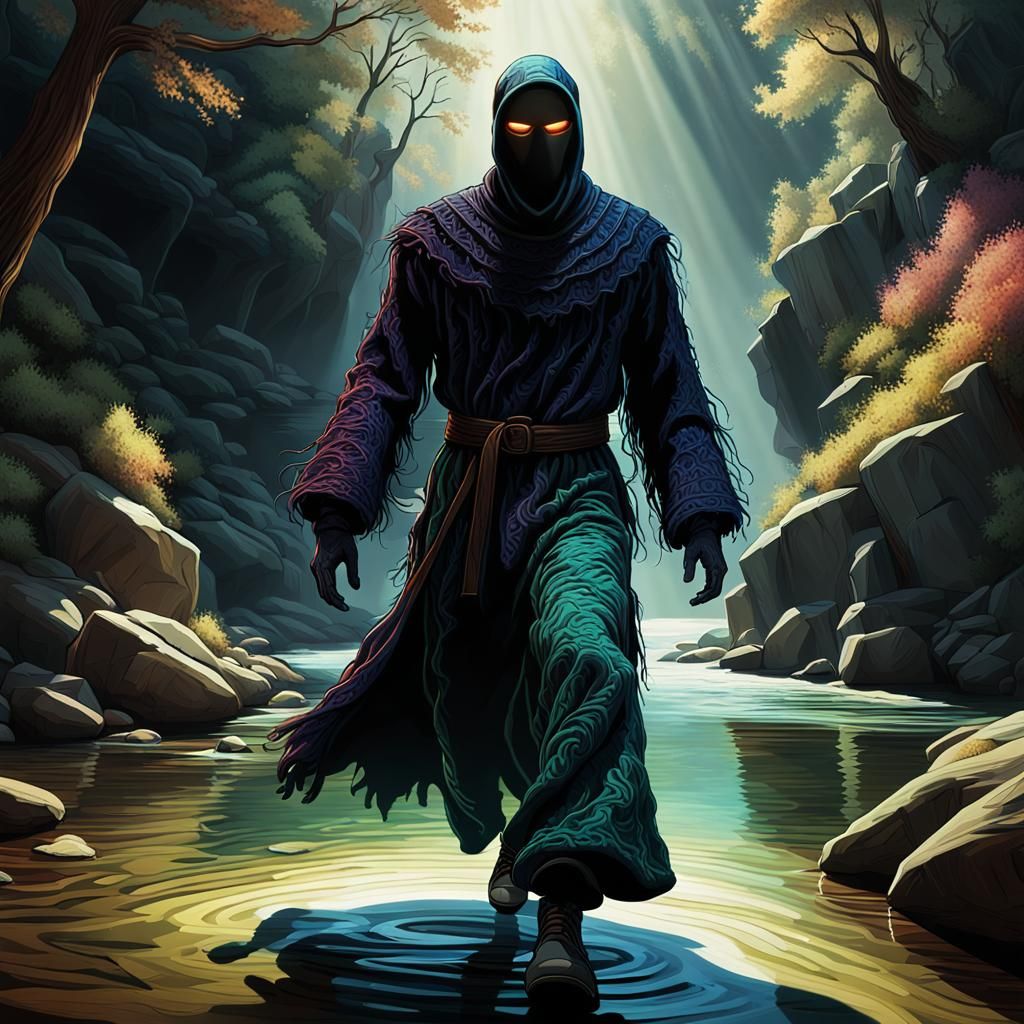 Enigmatic Shadow Figure in Striking Light