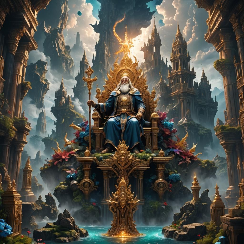 Fantastical God in Heaven Concept Art
