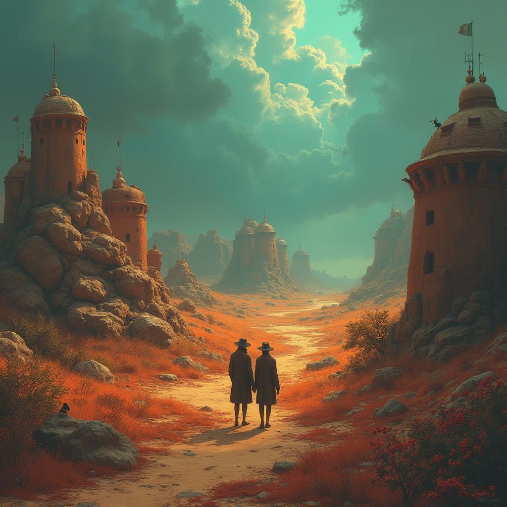 Girl on the Moon in Surreal Style