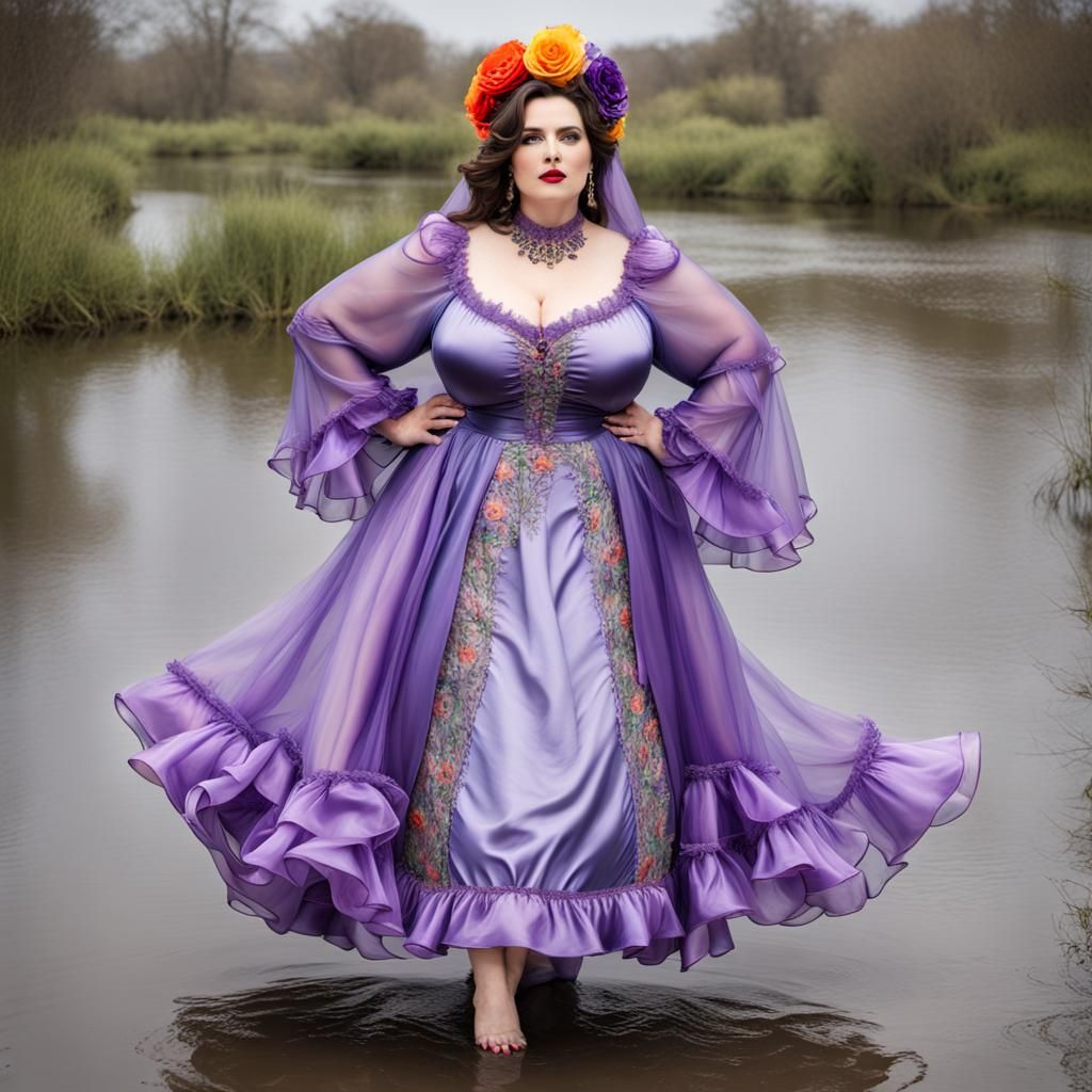 BBW Obese Femme Sissy Red Orange Yellow Green Blue Indigo Vi...