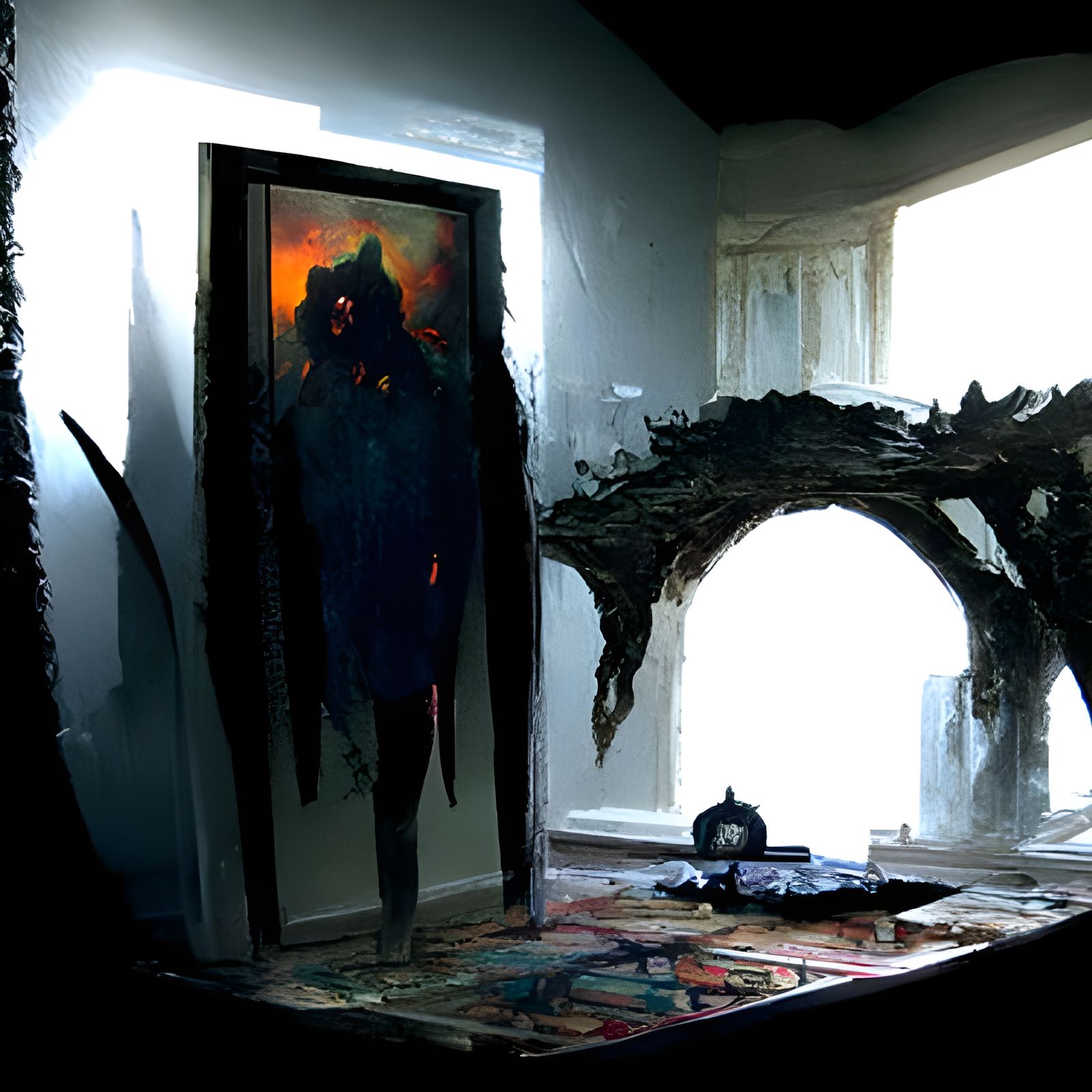 Sinister Portal to Another Dimension in Living Room