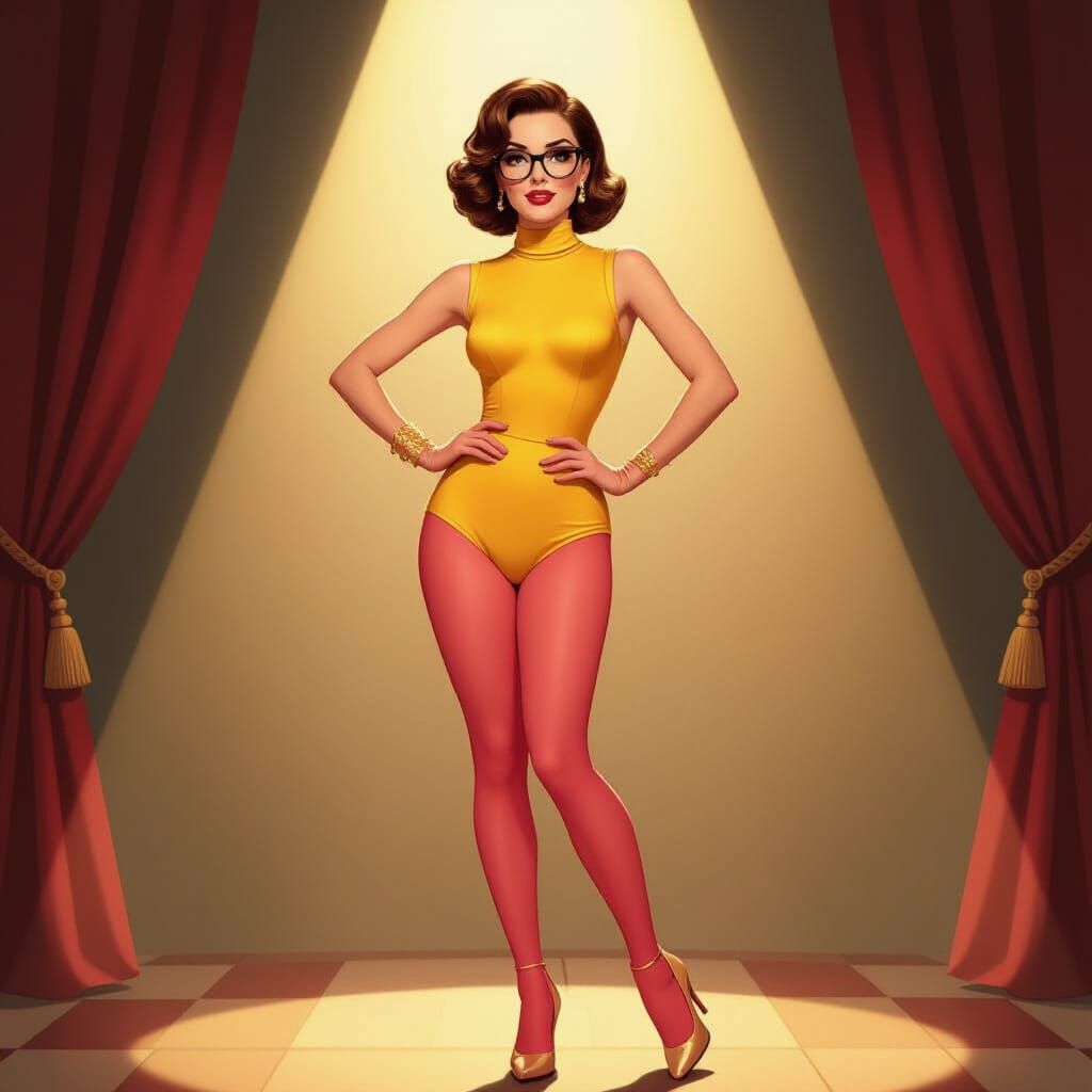 Retro Showgirl in Film Noir Style