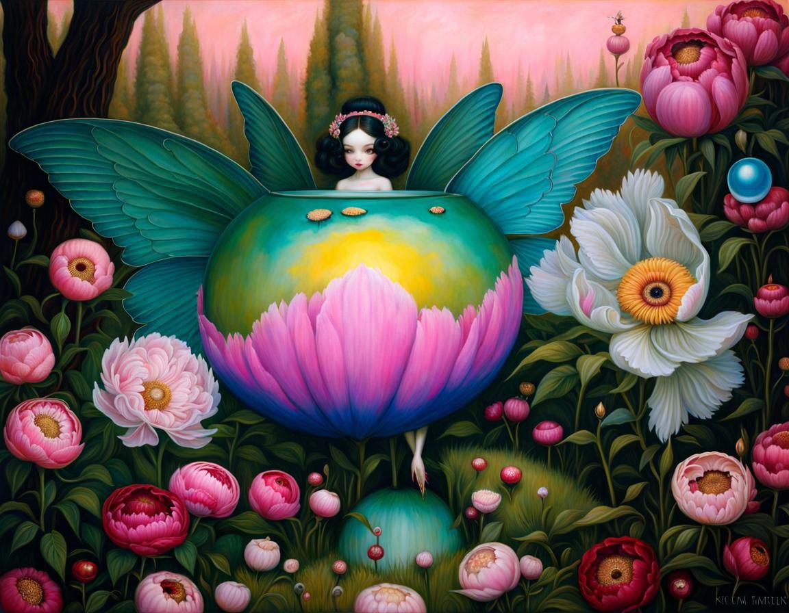 Whimsical Horror Fairy in a Dark Fantasy Aesthetic