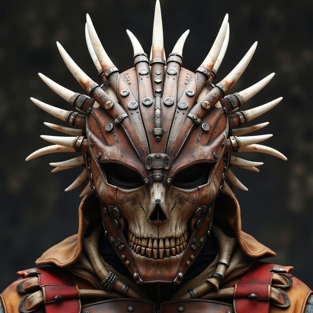 Fantasy Battle Helm in Beksiński-Inspired Dark Style