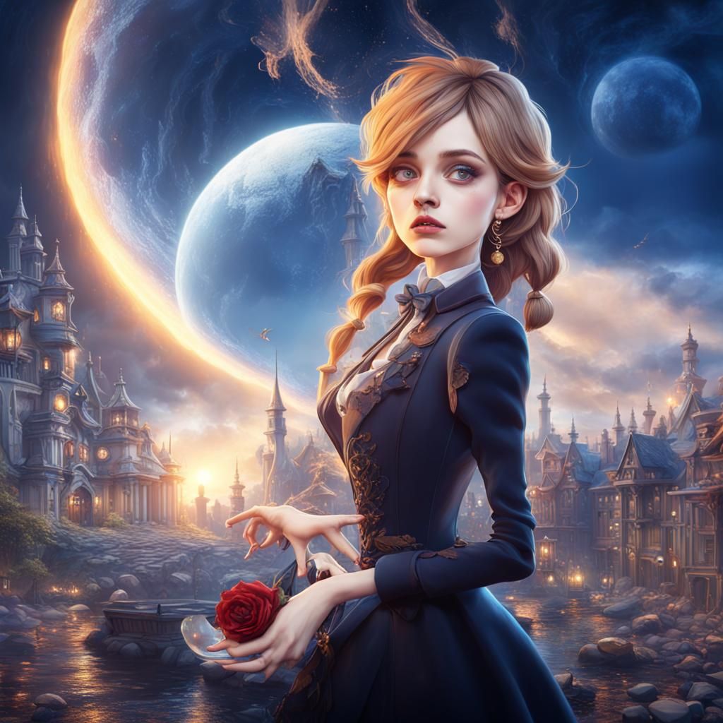 Whimsical Fantasy Scene in Detailed Matte Painting