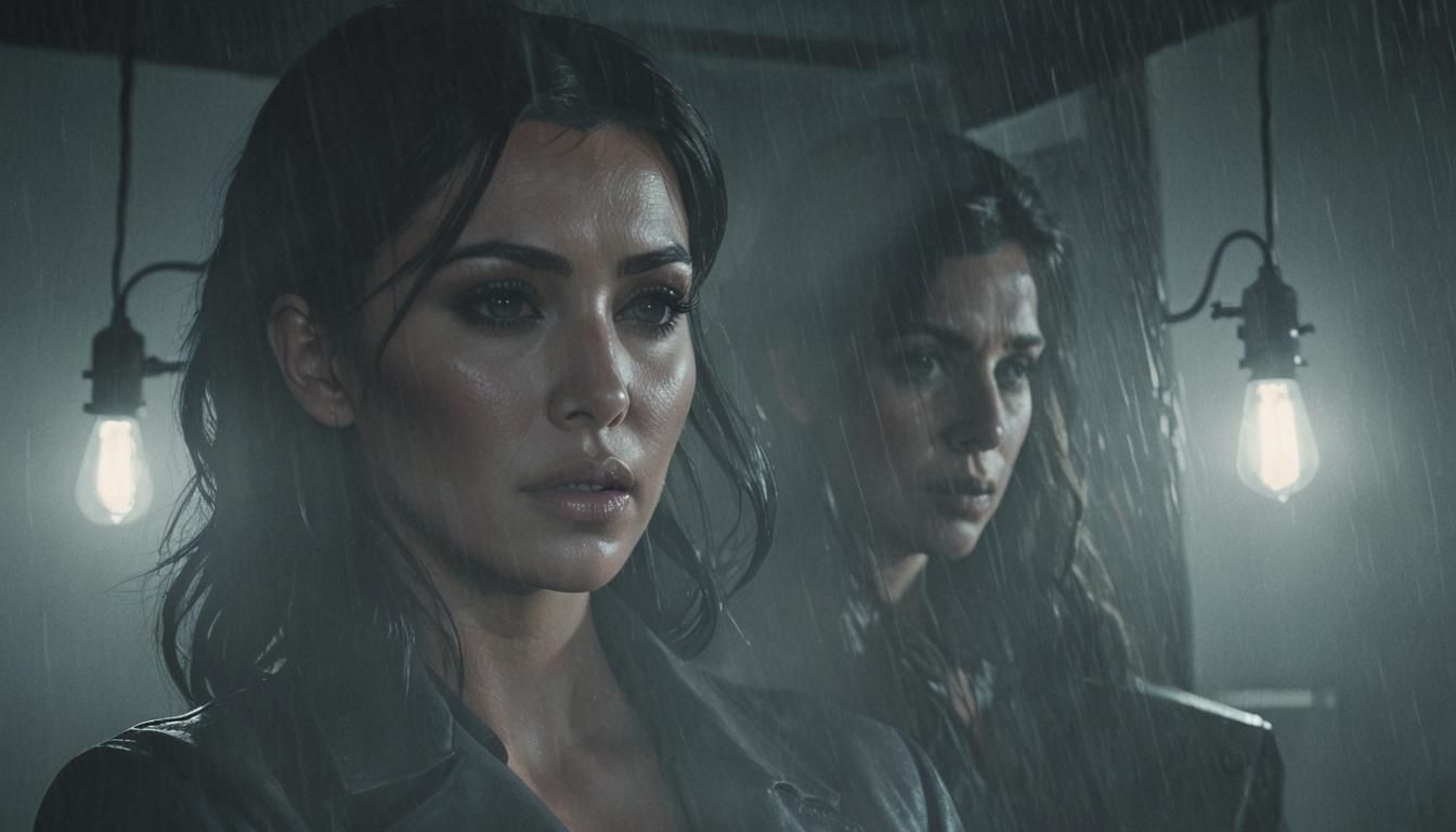 Kim Kardashian as Alan Wake in Film Noir Style
