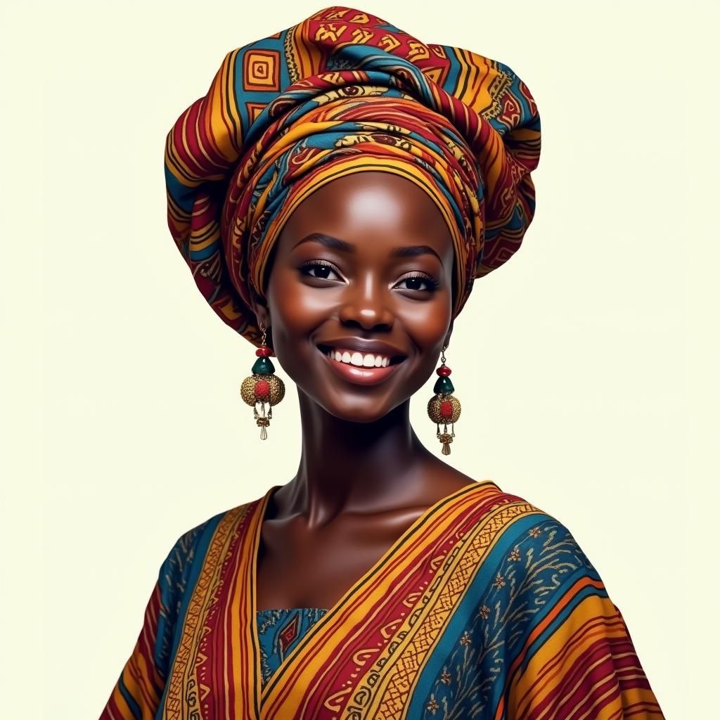 Nigerian Woman in Traditional Dress, Matte Painting
