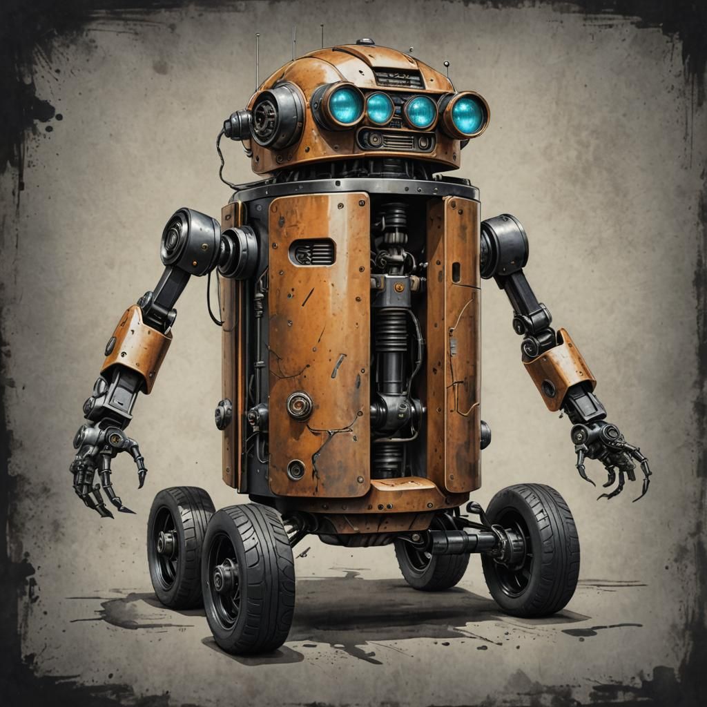 Retro-Future Robot in Art Deco Style