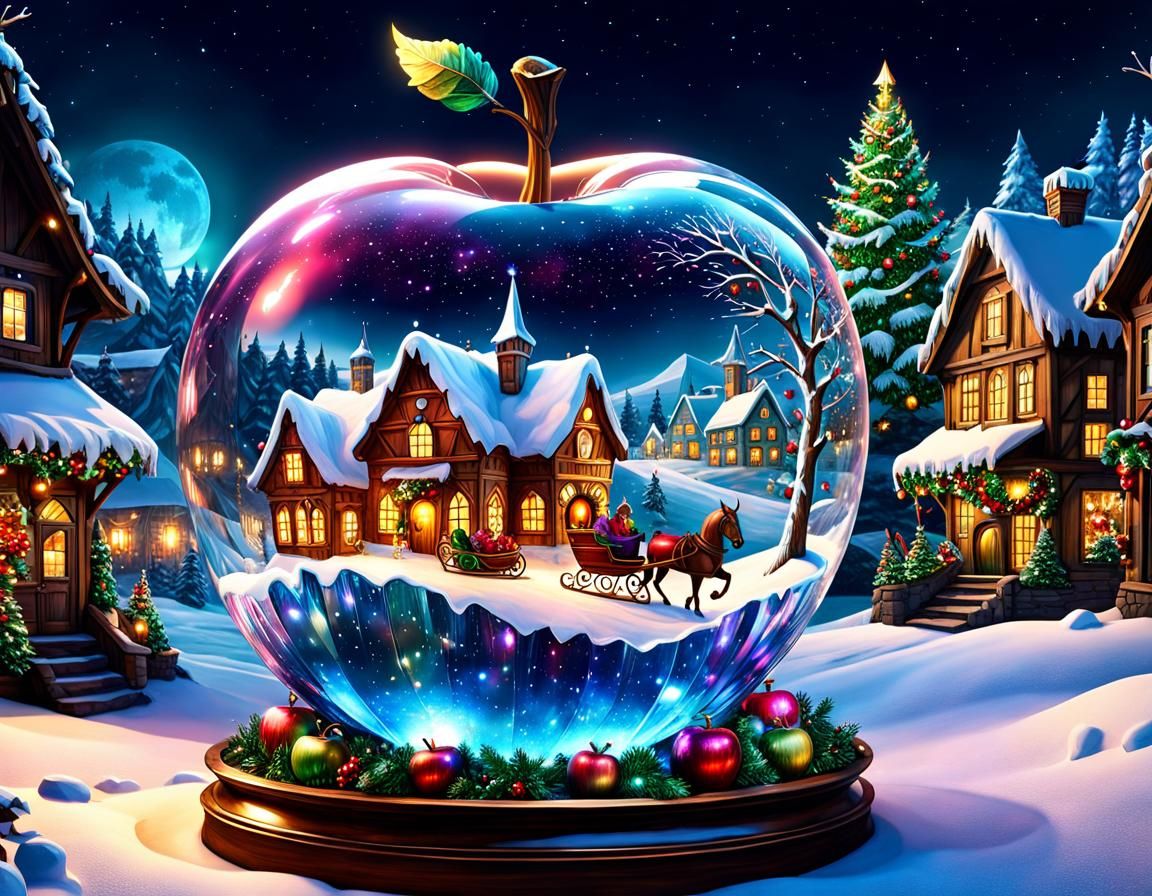 Crystal Apple Reveals Christmas Village Scene