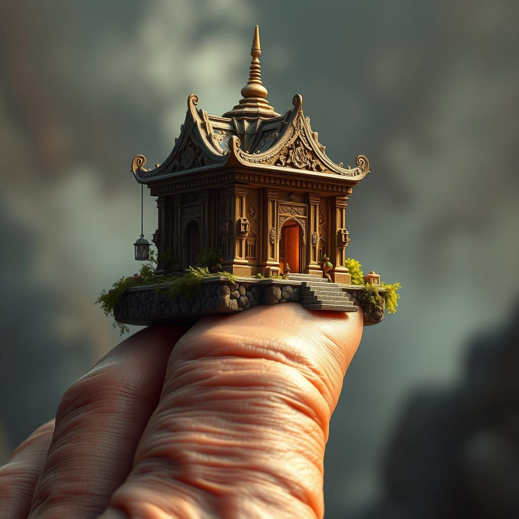 Ancient Temple Perched on a Gigantic Finger