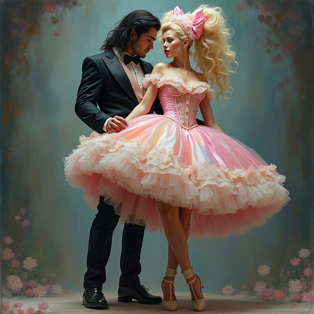 Victorian Mafia Princess in Pastel Ballerina Dress