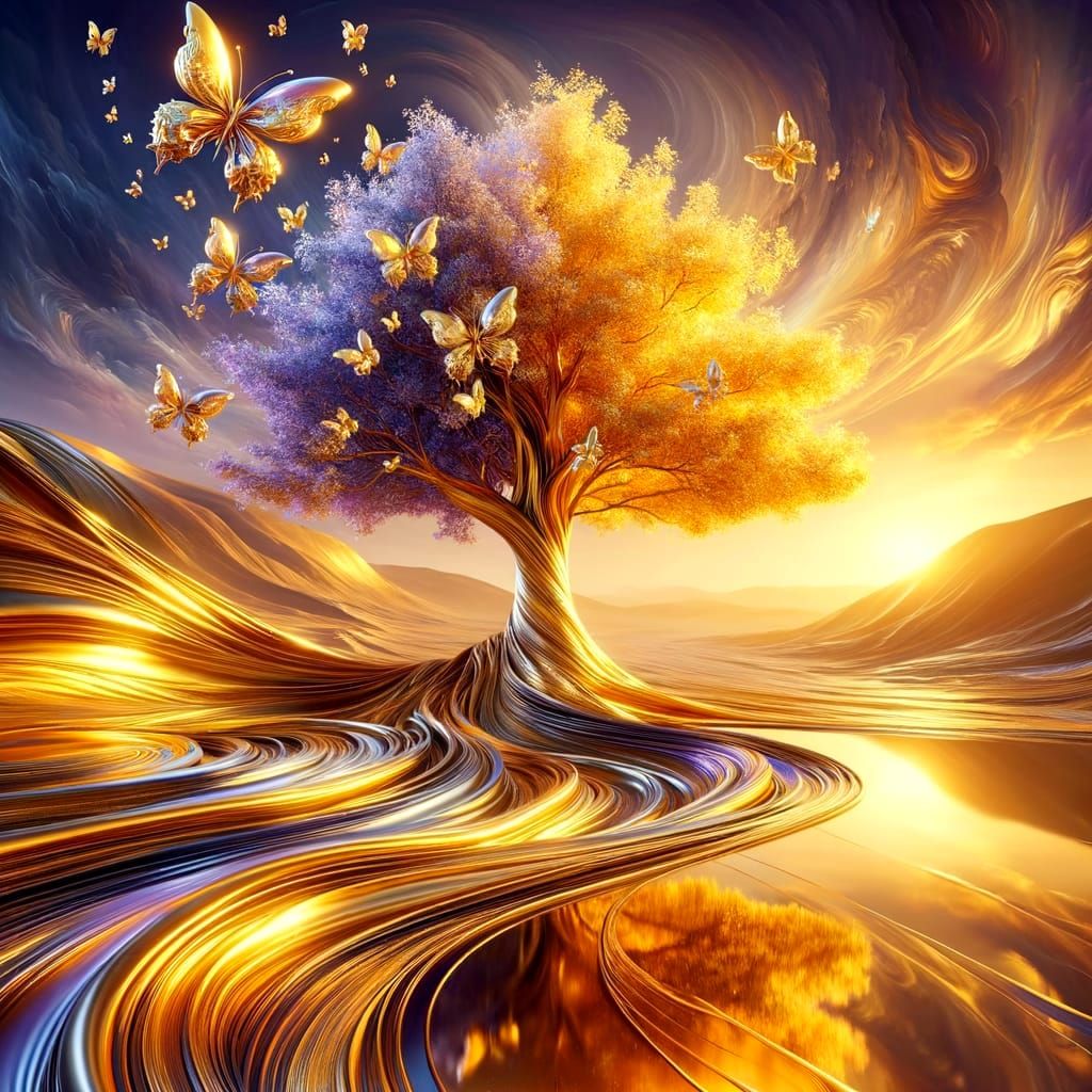 Soothing Golden Tree