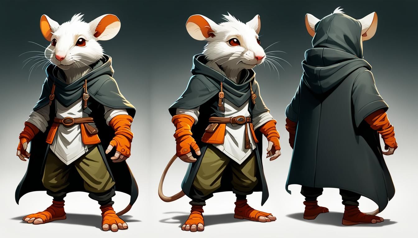 Medieval Rat Citizen in Dark Humorous Style