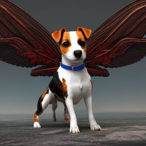 Winged Jack Russell Terrier Fantasy Art