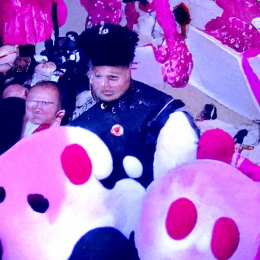 Kim Jong Un in Hello Kitty Suit