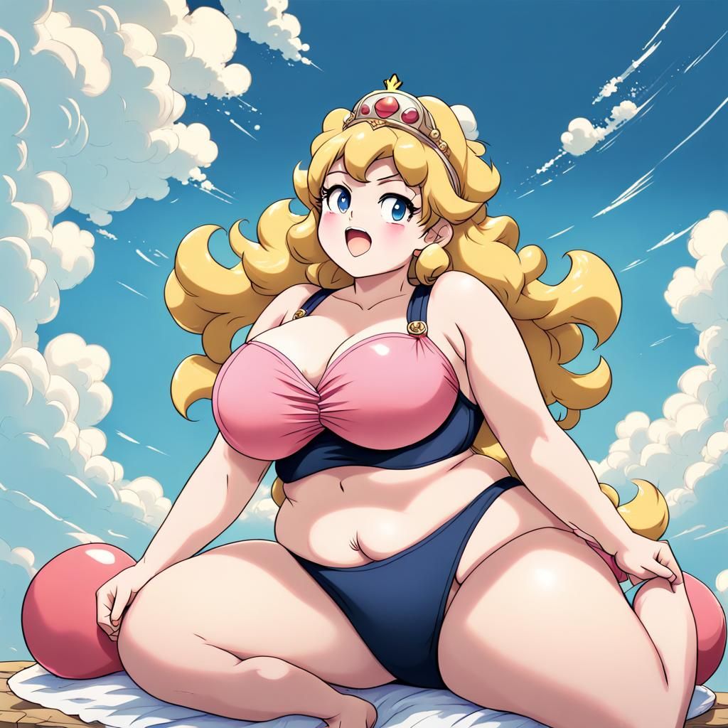 Princess Peach in 2D Anime Style