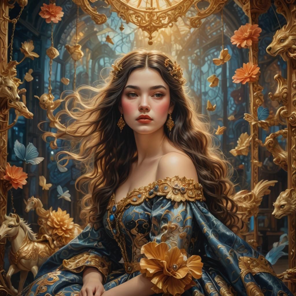 Surreal Carousel Portrait Inspired by Michel Cheval