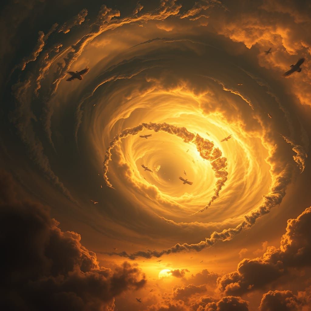 Majestic Hurricane Vortex in Atmospheric Matte Painting