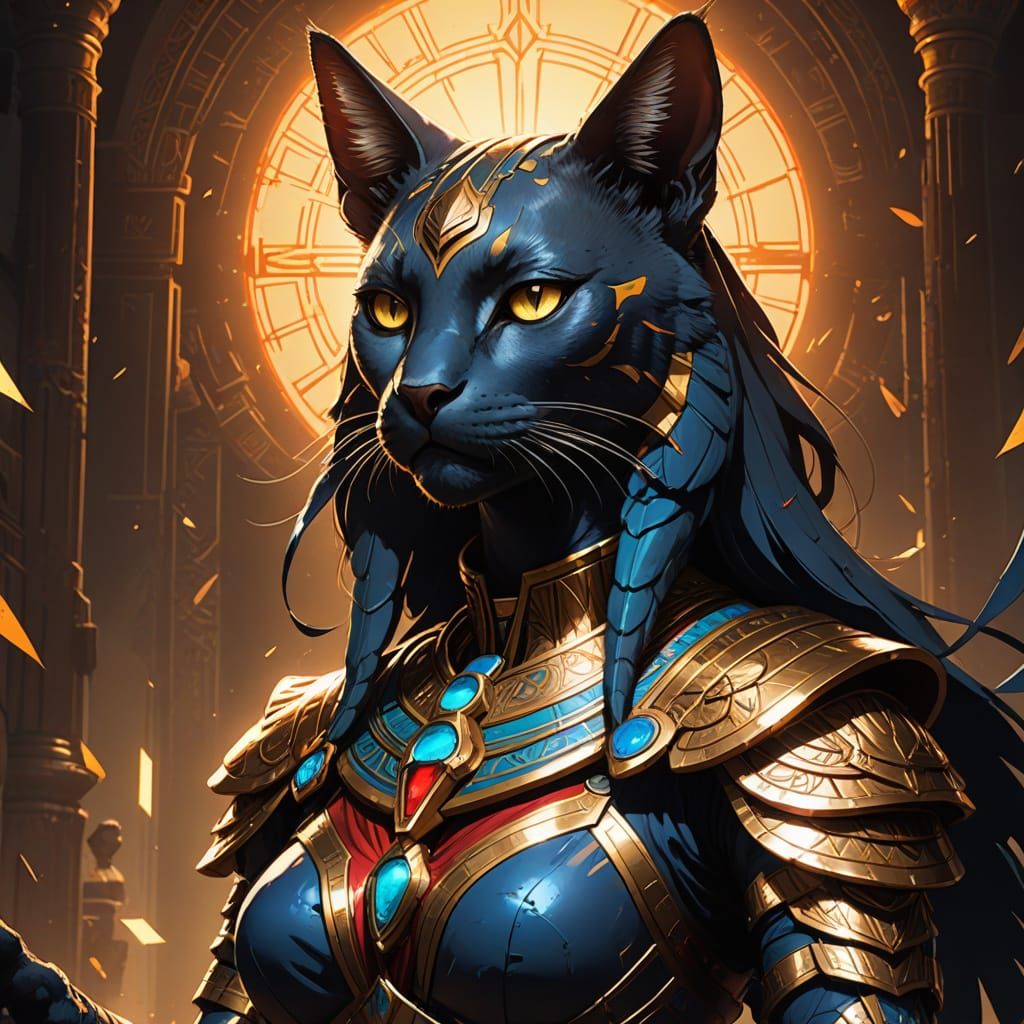Bastet, Eye of Ra, defender of the king and the sun god, the...