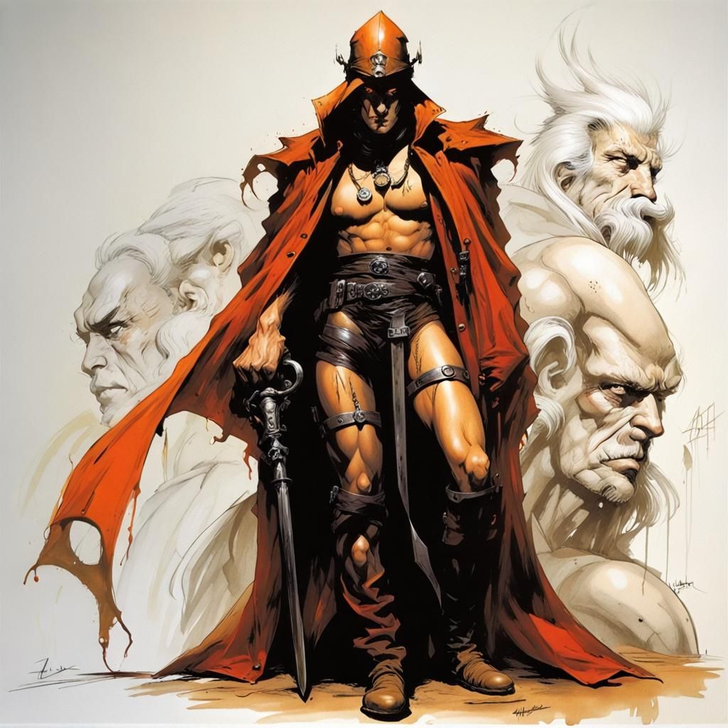 Sorcerer Warlock in Airbrush Art Style