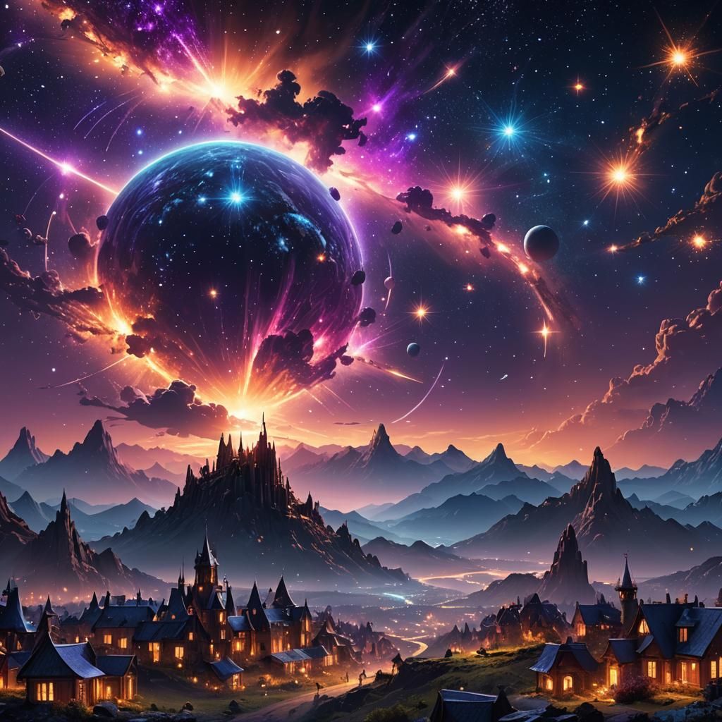 Dazzling Starlight Night Sky Concept Art