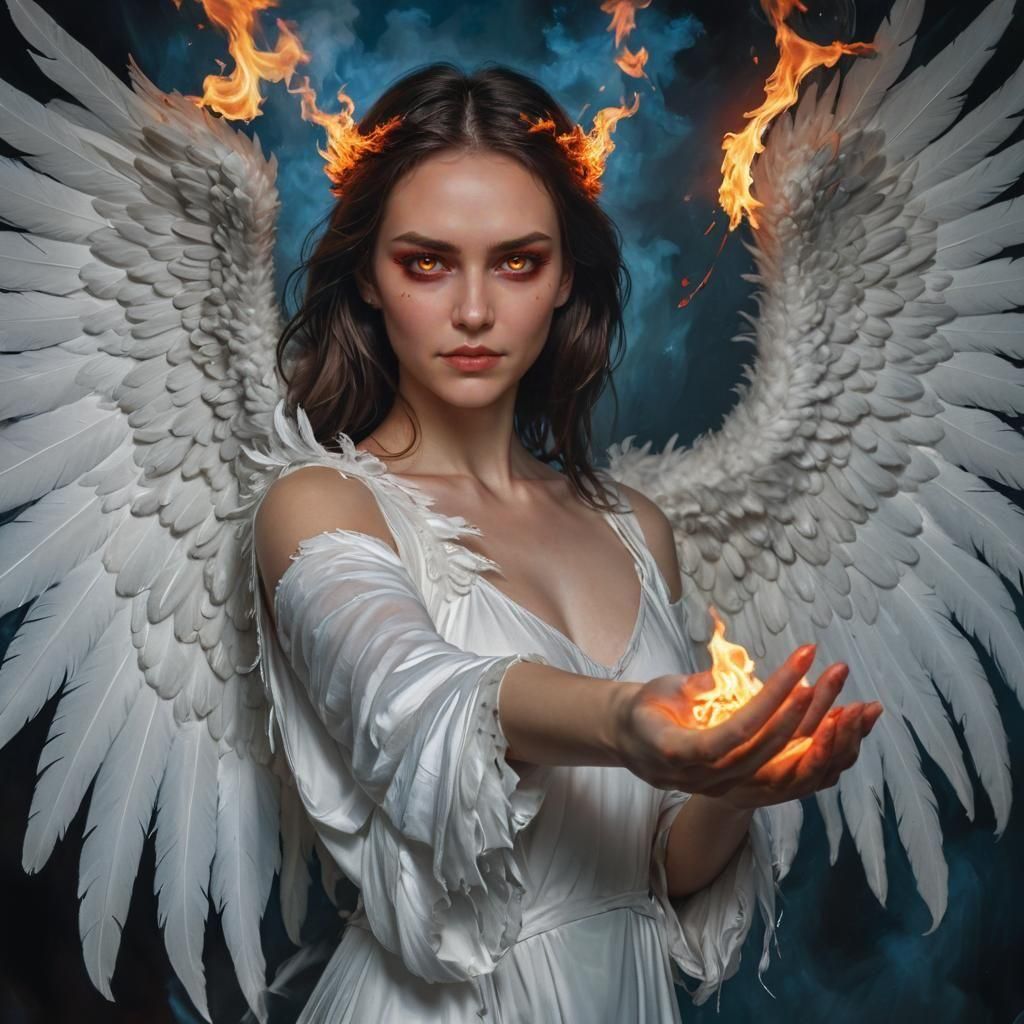 Nephalem: Half Angel, Half Demon Portrait