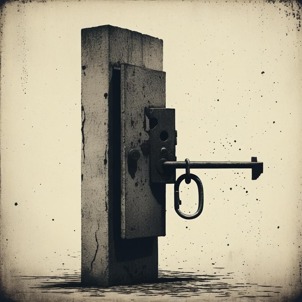 Minimalist Surreal Lith Print of Deadlock