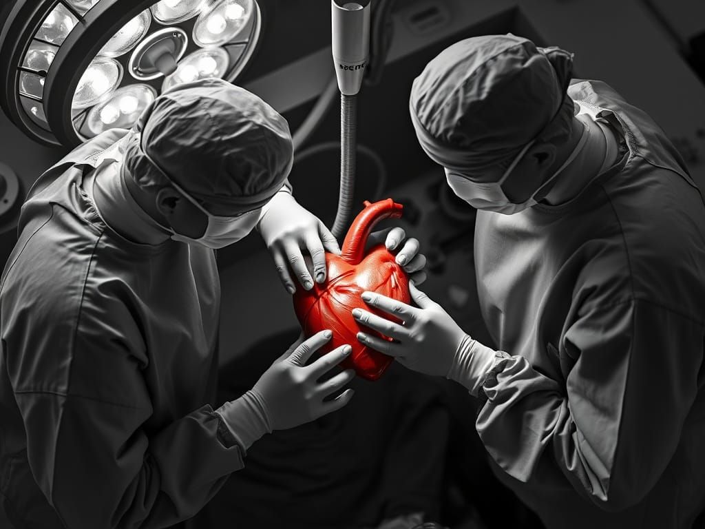 Intense Open Heart Surgery in Black and White